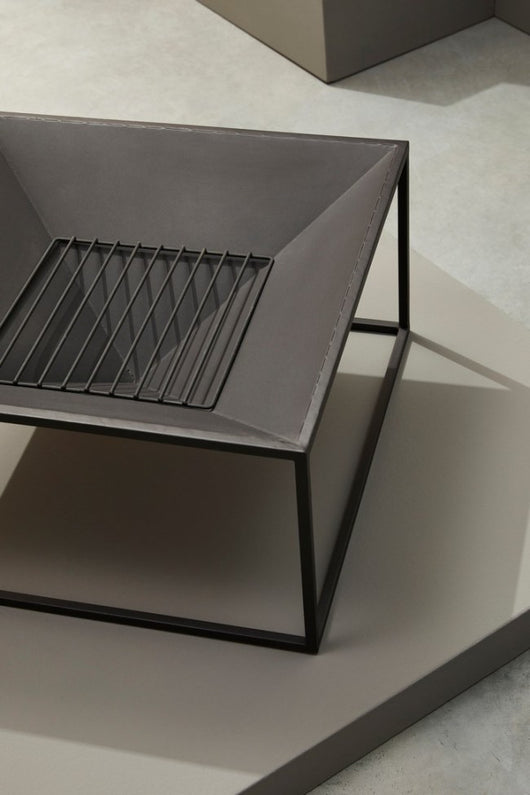 Braciere Acciaio Nero Moderno da Esterno 60x60 - PRAIRIE Colore: Nero