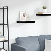 Scaffale a Parete Nero Lucido 40x23,5x3,8 cm in MDF