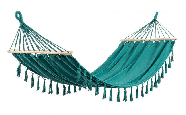 Amaca Cotone Verde Boho da Esterno 100x200 cm - SIERRA Colore: Turchese