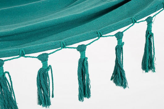 Amaca Cotone Verde Boho da Esterno 100x200 cm - SIERRA Colore: Turchese