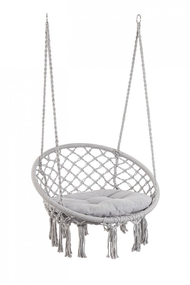 Amaca Pensile in Cotone Grigio Boho da Esterno - MONTANA Colore: Grigio