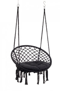 Amaca Pensile in Cotone Grigio Boho da Esterno - MONTANA Colore: Nero