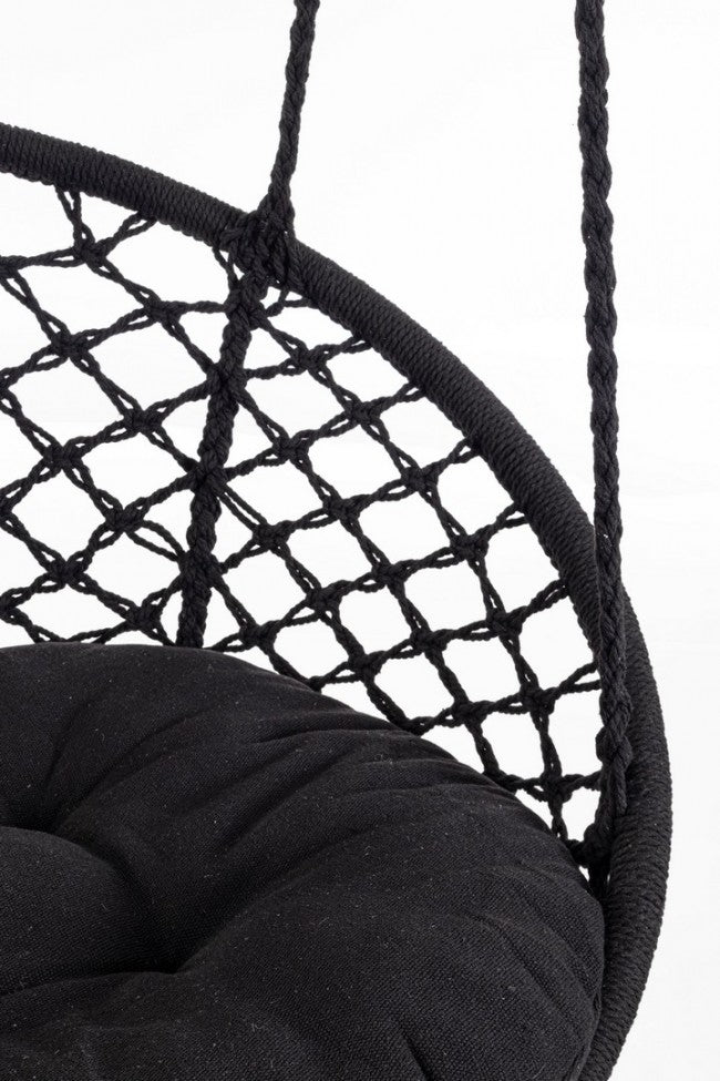 Amaca Pensile in Cotone Grigio Boho da Esterno - MONTANA Colore: Nero