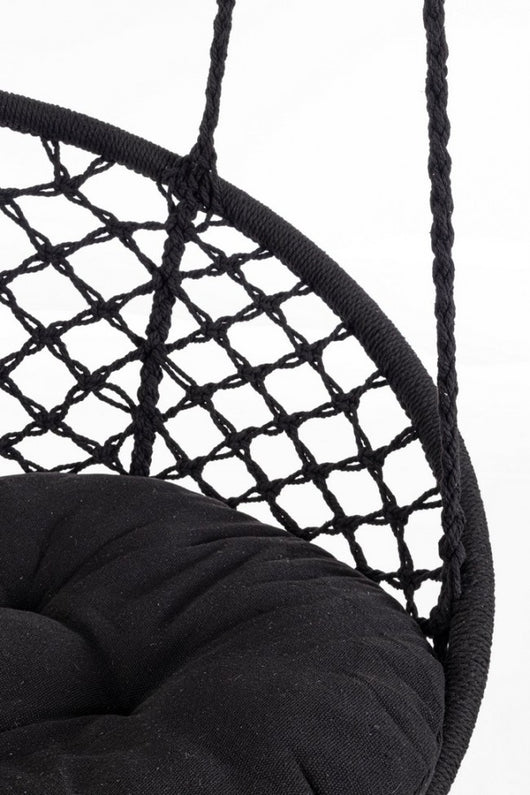 Amaca Pensile in Cotone Grigio Boho da Esterno - MONTANA Colore: Nero