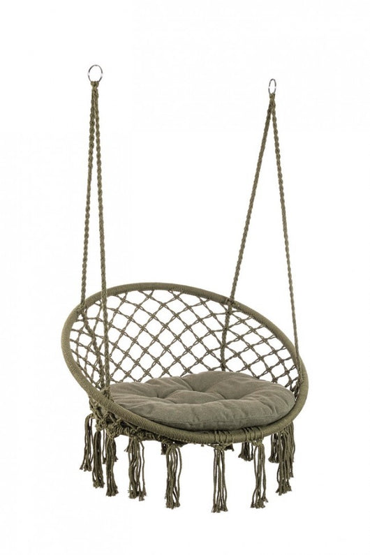 Amaca Pensile in Cotone Grigio Boho da Esterno - MONTANA Colore: Verde