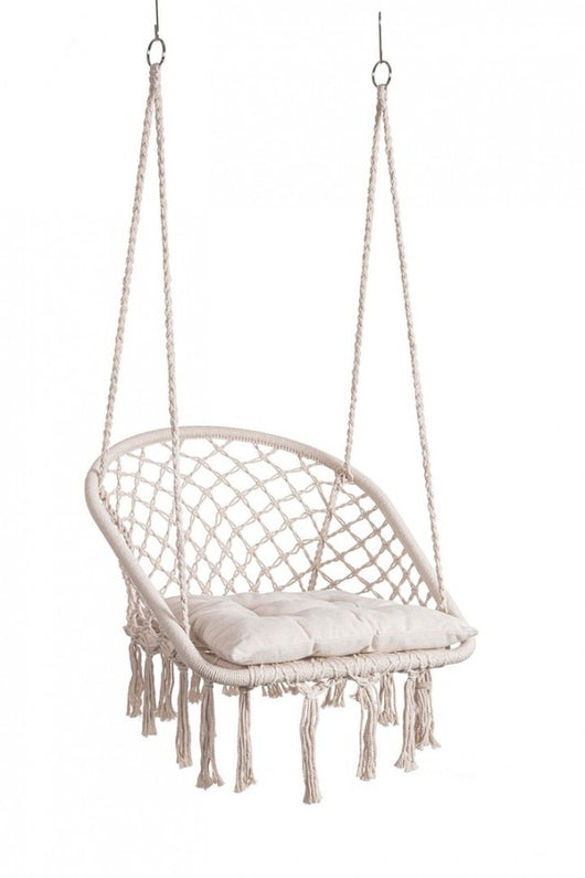 Amaca Pensile in Cotone Bianco Boho da Esterno - MONTANA Colore: Bianco