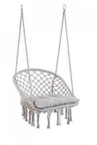 Amaca Pensile in Cotone Bianco Boho da Esterno - MONTANA Colore: Grigio