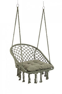 Amaca Pensile in Cotone Bianco Boho da Esterno - MONTANA Colore: Verde