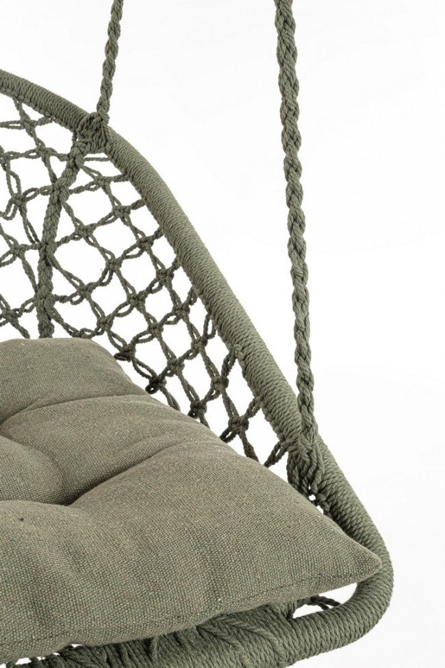 Amaca Pensile in Cotone Bianco Boho da Esterno - MONTANA Colore: Verde