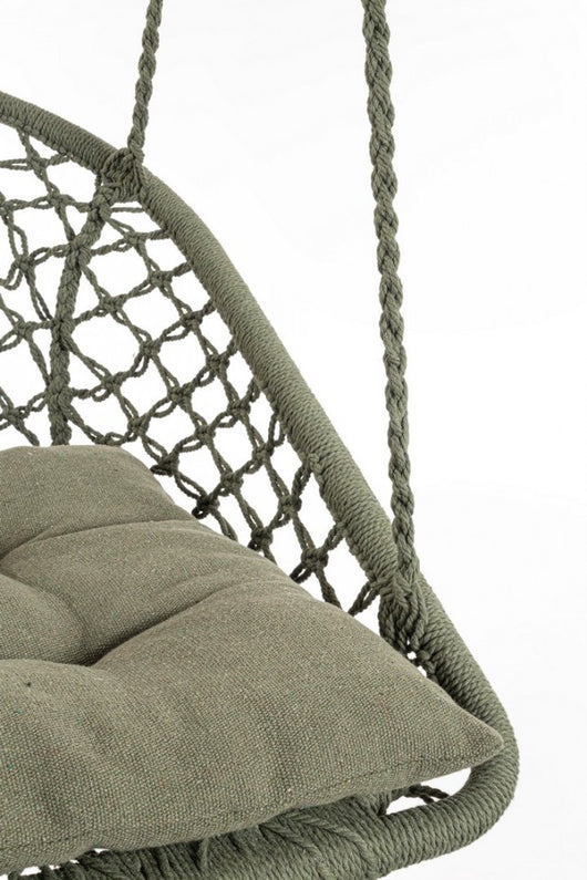 Amaca Pensile in Cotone Bianco Boho da Esterno - MONTANA Colore: Verde