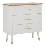 Comò Matera 78x80x37 cm in Legno MDF e Ferro Bianco/Marrone