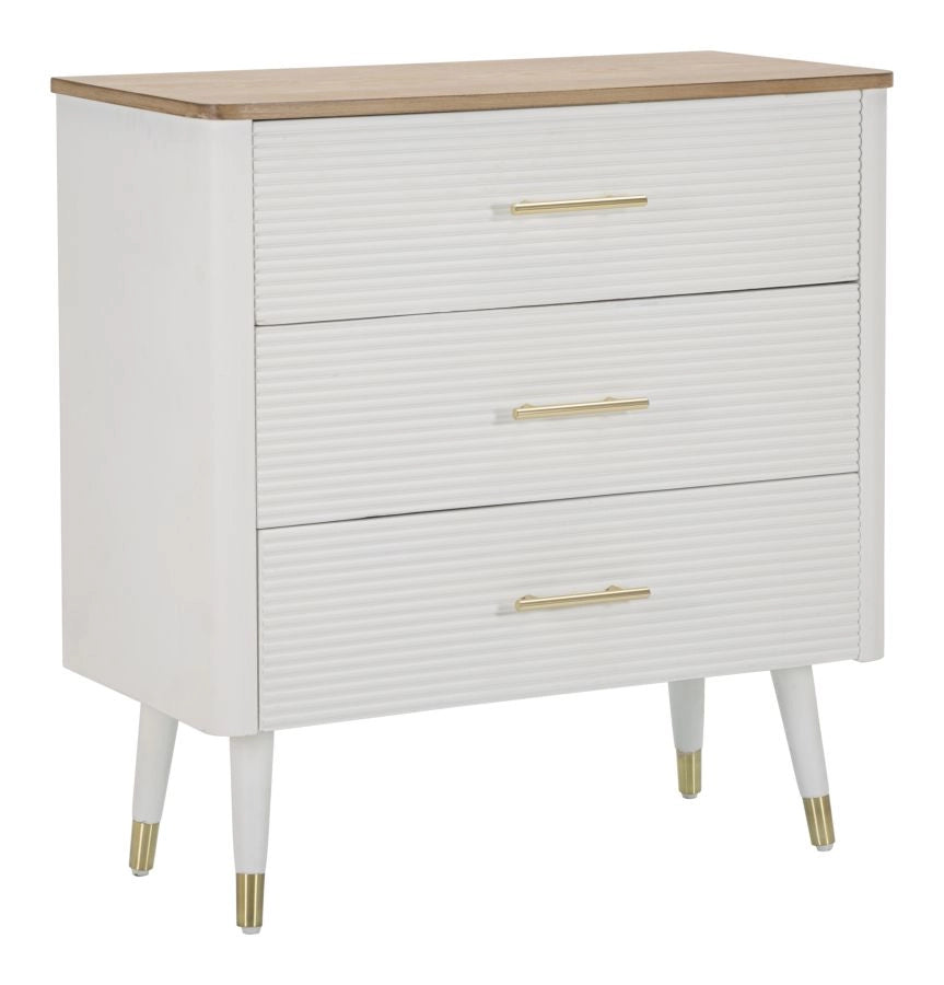 Comò Matera 78x80x37 cm in Legno MDF e Ferro Bianco/Marrone