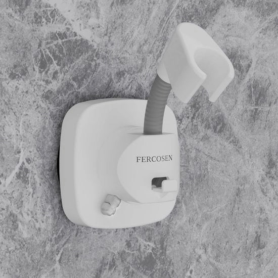 Supporto per doccia girevole 360° con morsetto | Capacità di carico 10 kg, installazione in pochi secondi | Antiscivolo, supporto per doccia in acciaio inossidabile (bianco)