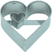 Forma a forma di biscotto con cuore e cuoricino 4,5 cm in acciaio inossidabile