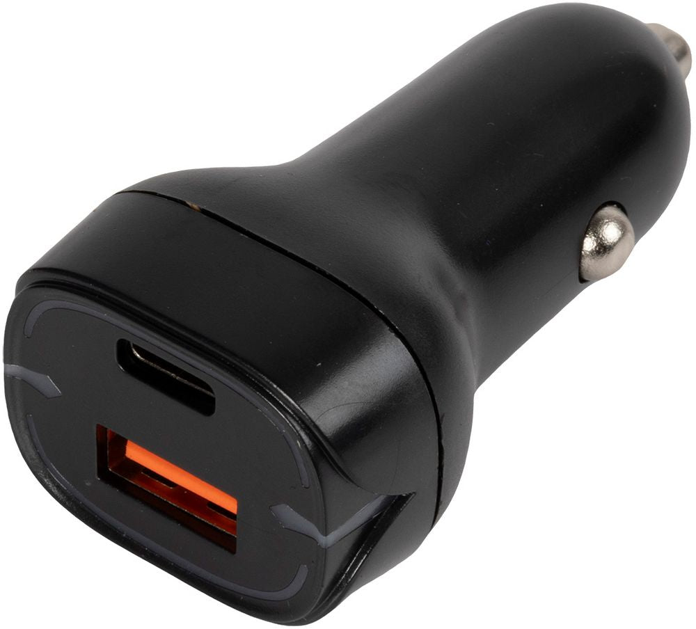 Caricatore Auto USB con Porte USB A e USB C, Ricarica Rapida