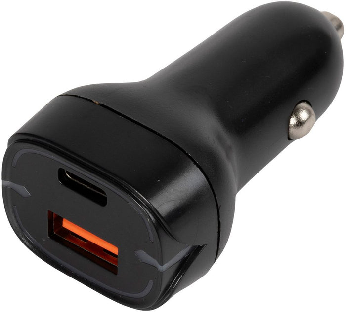 Caricatore Auto USB con Porte USB A e USB C, Ricarica Rapida