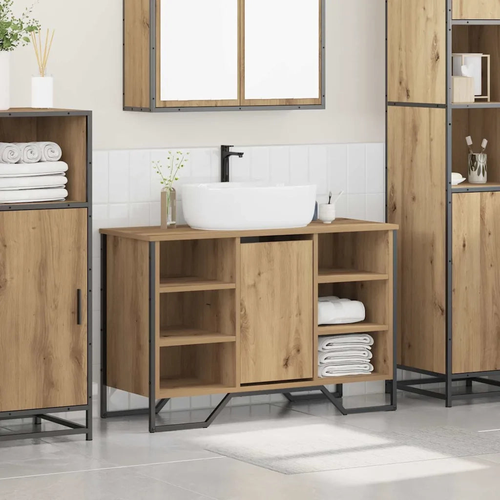 Armadio per Lavabo da Bagno Rovere artigianale 91 x 35 x 60 cm 869184