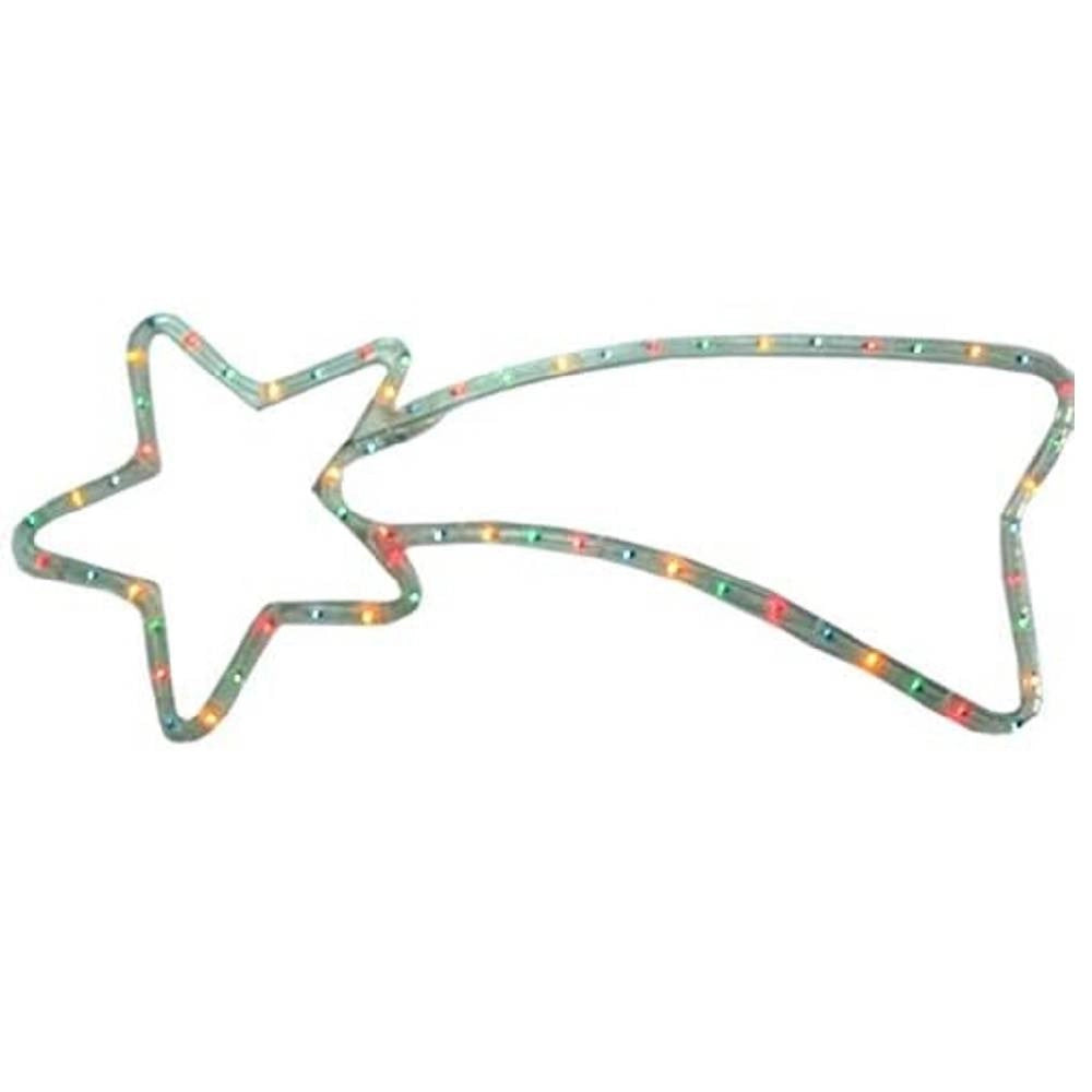 Trade Shop - Stella Cometa Luminosa 130 X 52 Cm Luce Incandescenza Multicolor Per Uso Esterno -