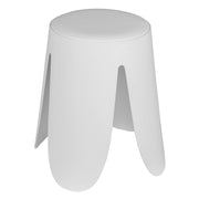 Sgabello per il bagno bianco opaco con seduta imbottita e piedini antiscivolo Flores