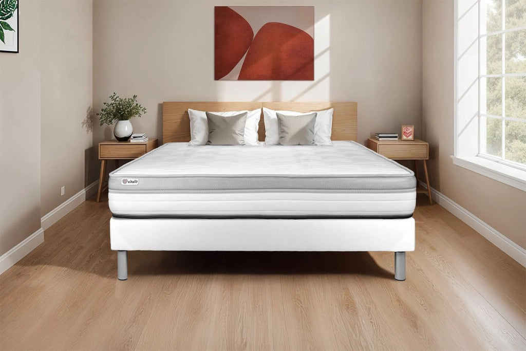Letto con materasso VITAL RELAX 135 x 190 cm Rete kit Bianco