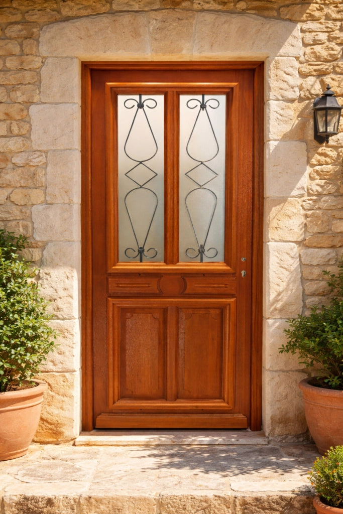 Porta d'ingresso in legno Exo modello 'BAYA' 200X80 a sinistra a spinta (dimensioni della tabella) senza maniglia