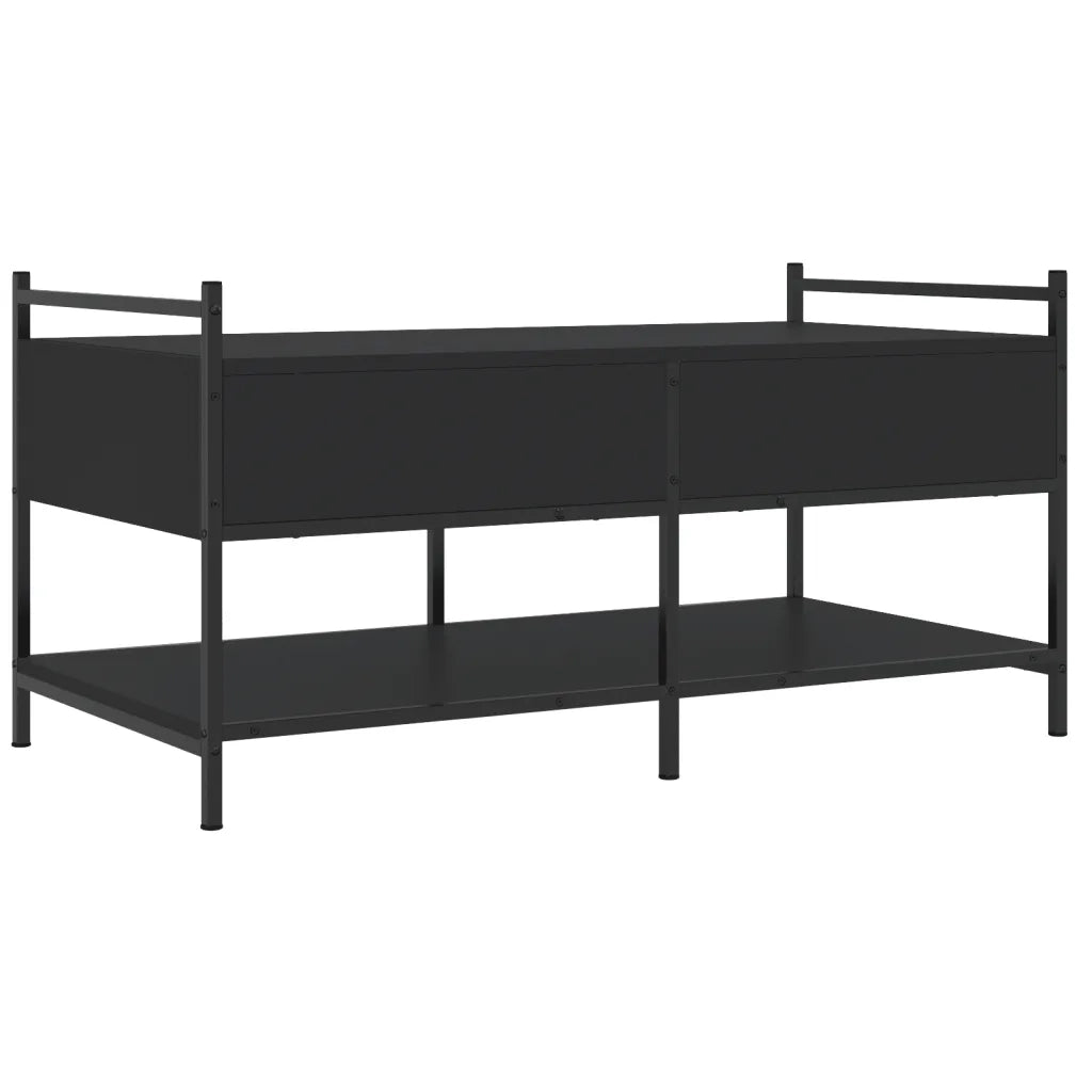 Tavolino da Salotto-Tavolino da soggiorno-Tavolo Nero 99x50x50 cm in Legno Multistrato
