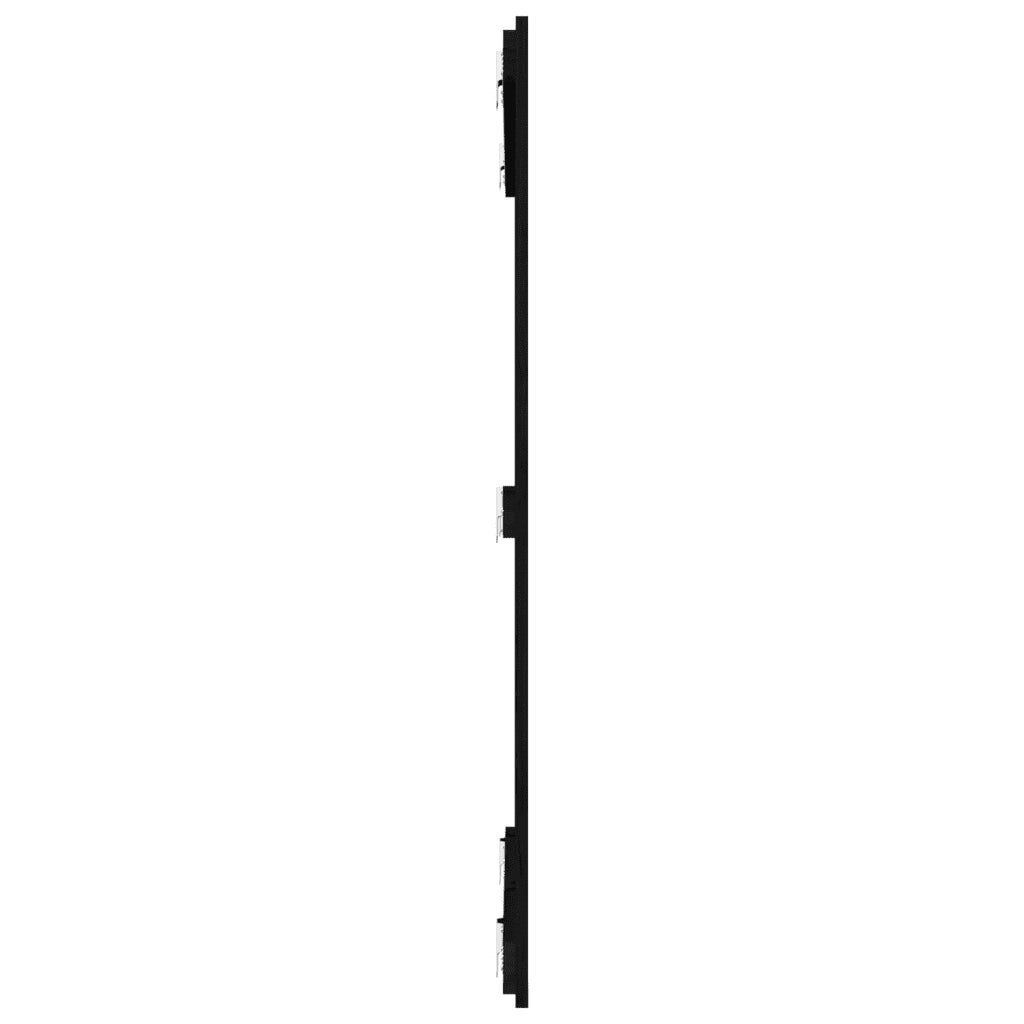 Testiera da Parete Nera 108x3x110 cm in Legno Massello di Pino 824927