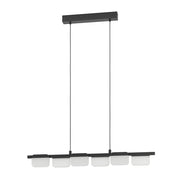 Lampadario Contemporaneo Ervidel Acciaio Nero 6 Luci Led 4,5W 2880Lm