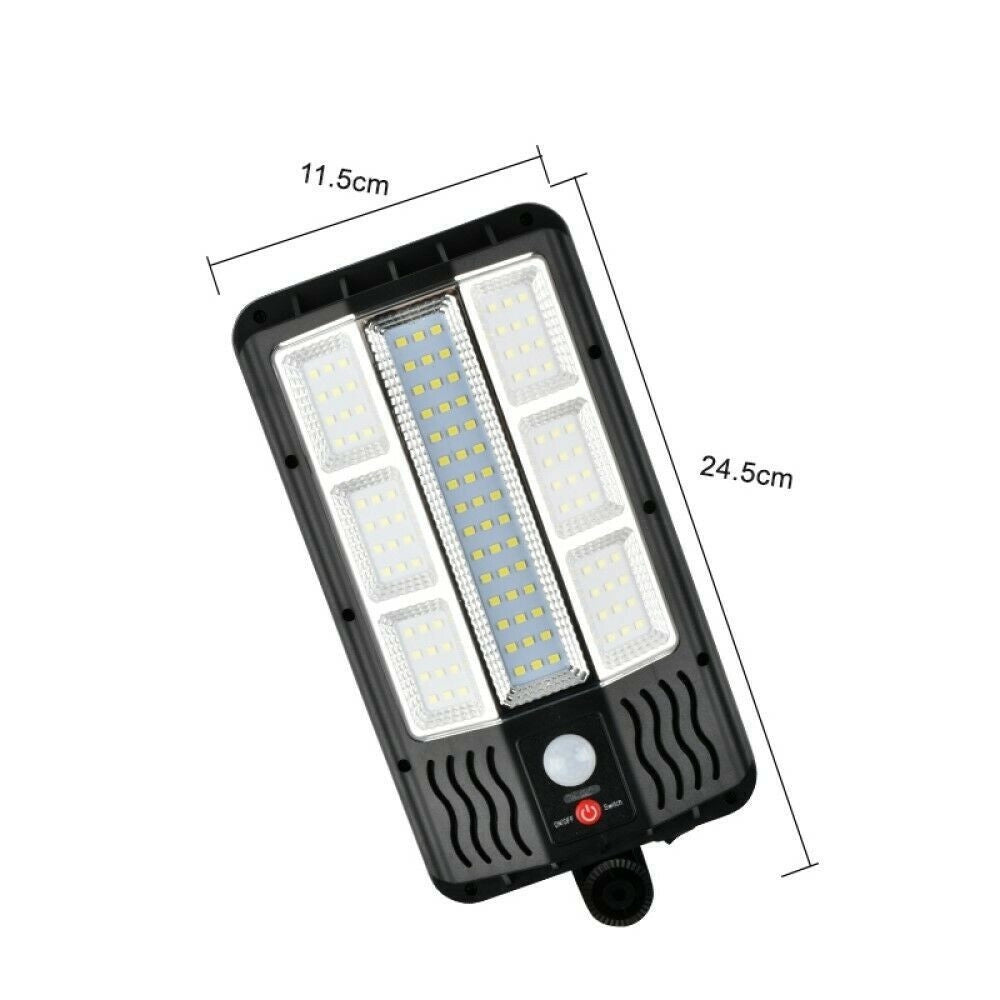 Trade Shop - Faro Lampione Stradale Pannello Solare Con Sensore Telecomando 117 Led Smd Ta146 -