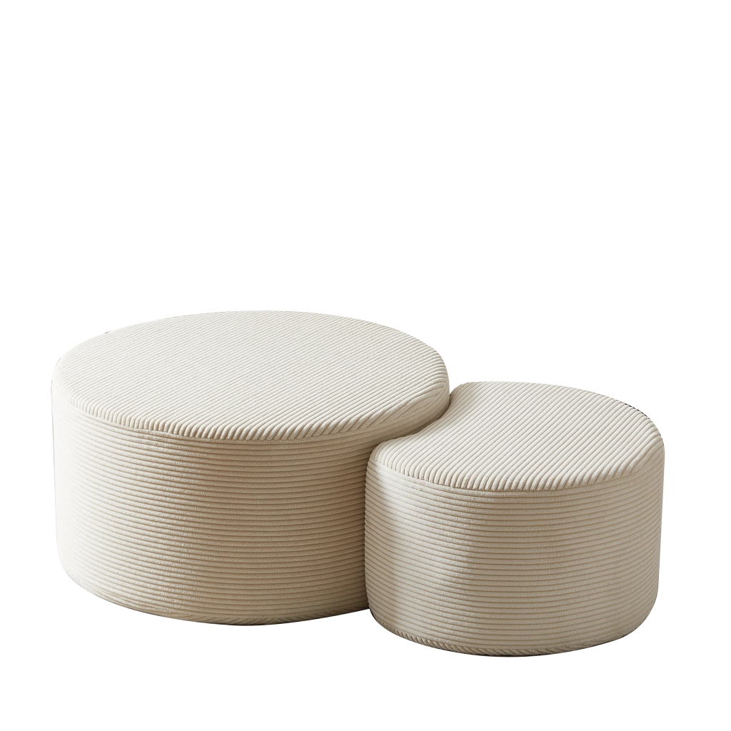 TAVOLINO Set da 2 pezzi 84x28x28 cm in tessuto beige