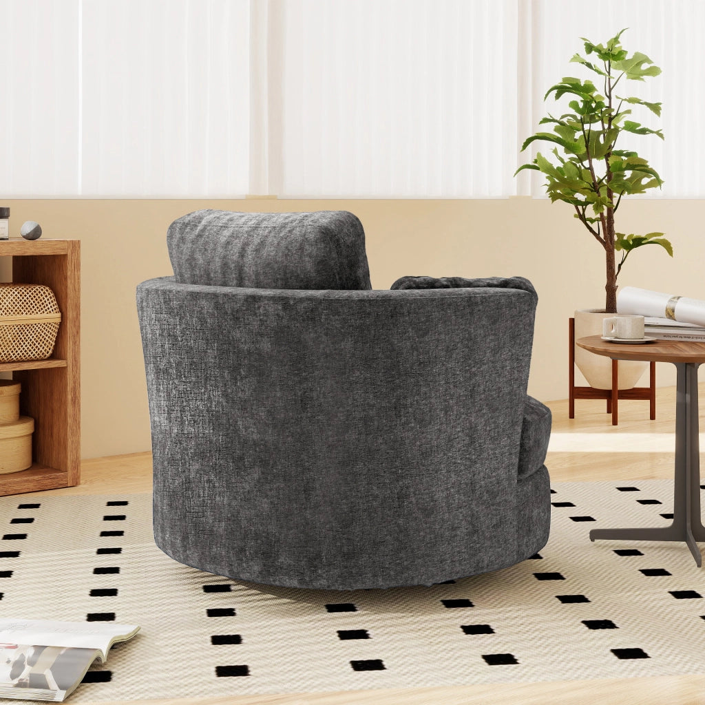 Poltrona XXL in Tessuto Chenille ¨C Xylo ¨C Grigio, Cuscini, Soggiorno