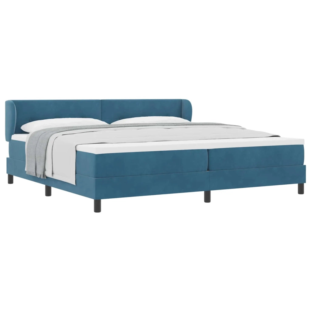 Letto a molle con testiera Blu scuro 200 x 200 cm Velluto 3340410