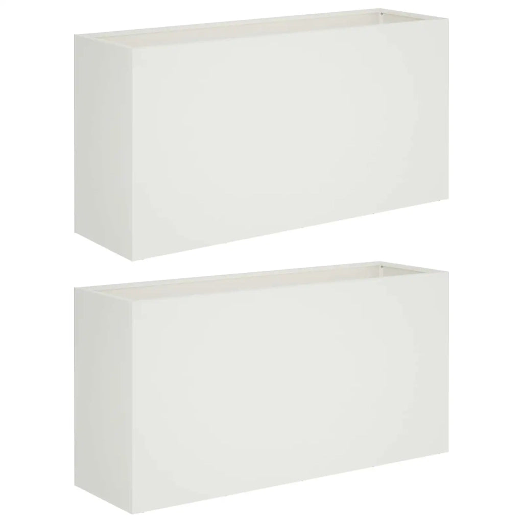 Vaso da giardino 2 pz Bianco 100 x 30 x 50 cm 8005627