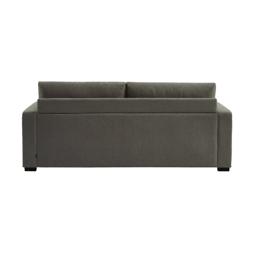 Divano letto in tessuto ciniglia, 3 posti, grigio scuro