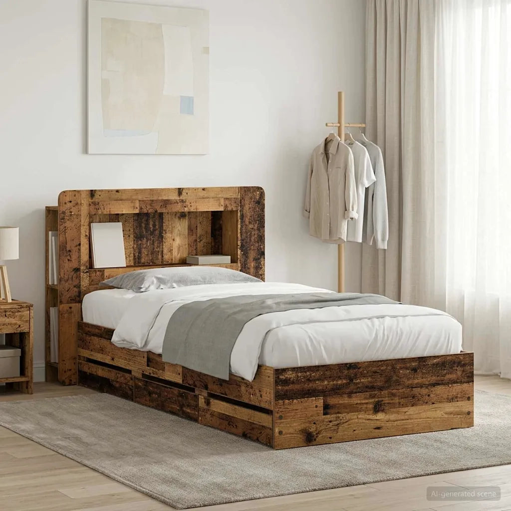 Telaio del letto con storage Legno antico 80 x 200 cm 3434000