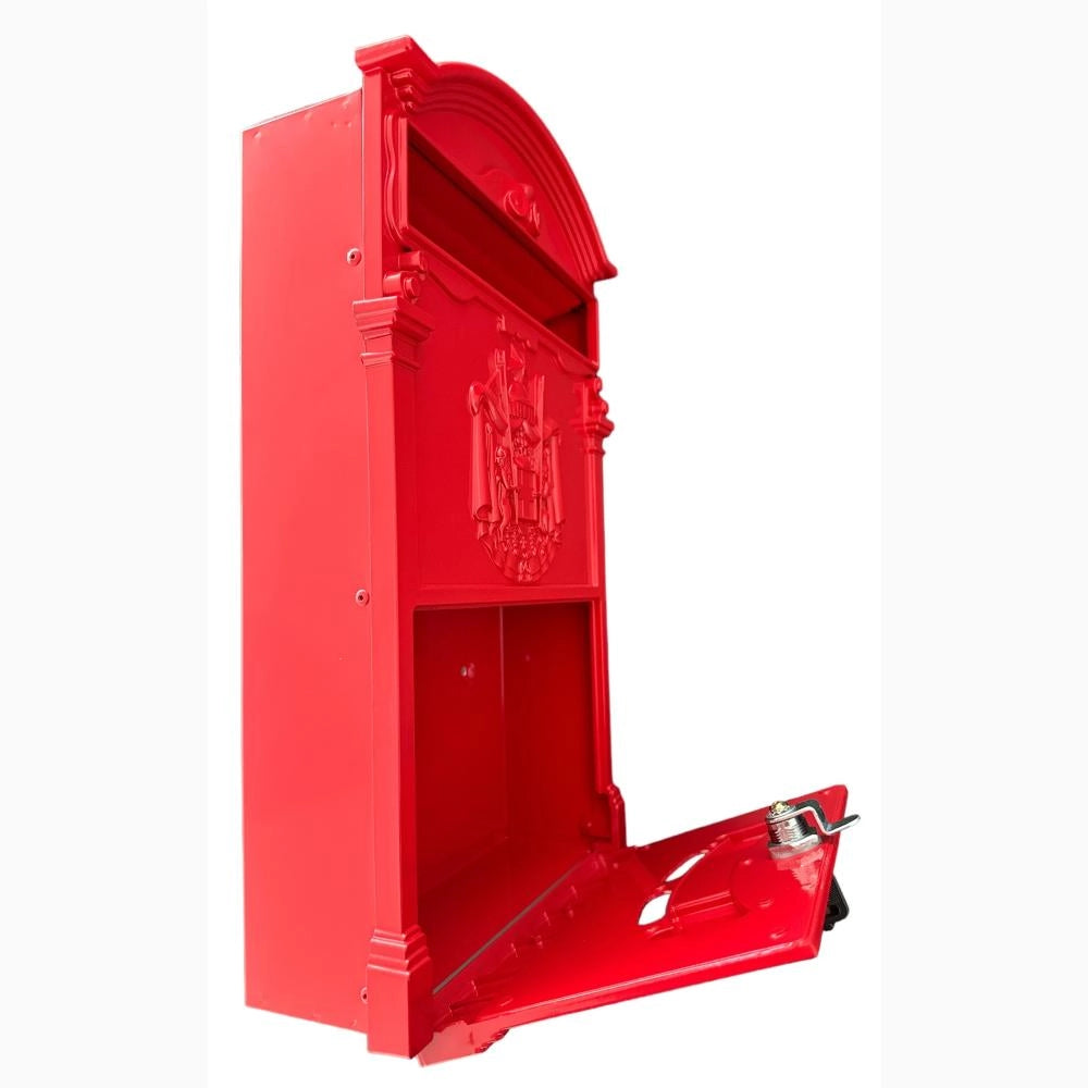 Cassetta Postale Portariviste in alluminio 255x88x405H cm Classico Colore Rosso