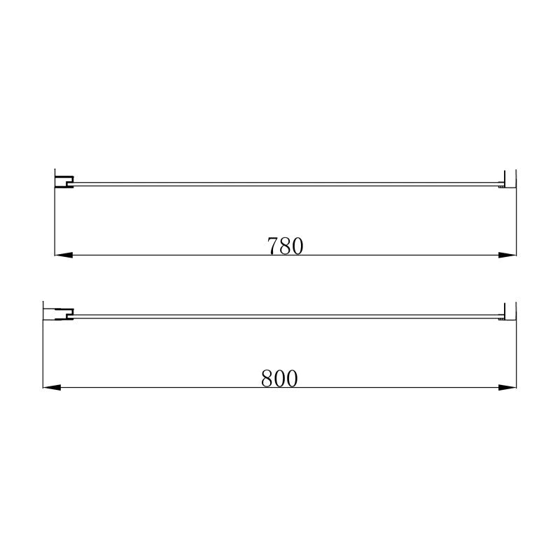 Lato Fisso 78-80x185h 4mm Cromato - Volta