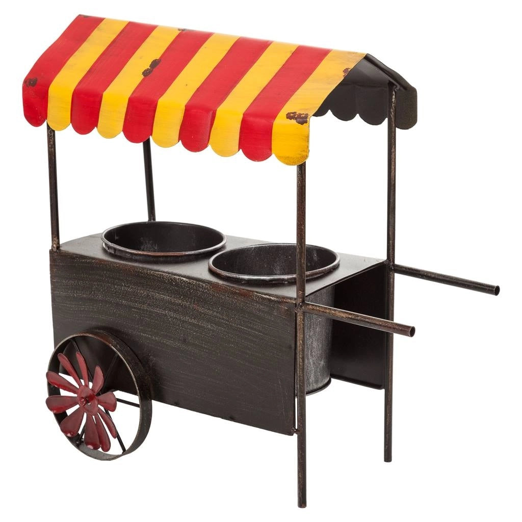Carrello portafiori in metallo 37,5x21x37h