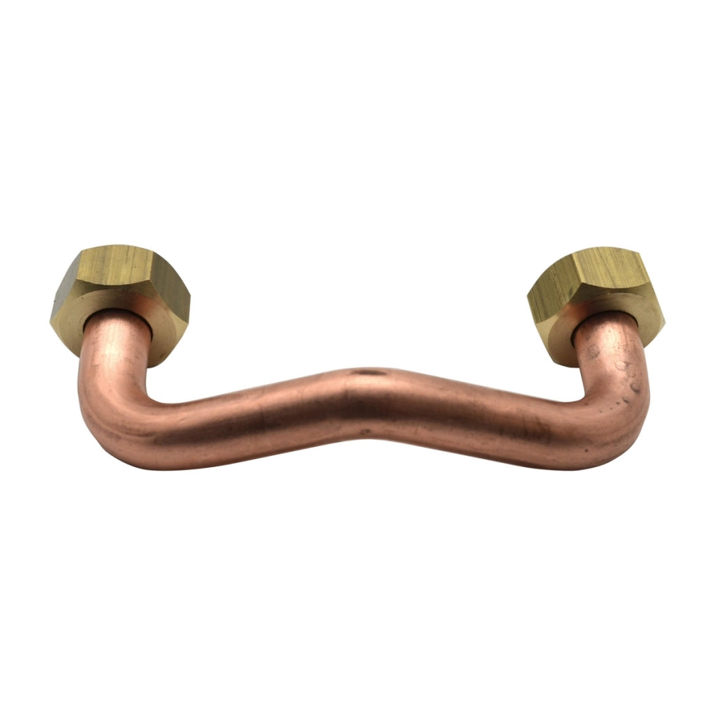 TUBO RAME CON 2 CALOTTE PER GALLEGGIANTE- L. 7,5 cm (centro foro)- DEBOR- pezzi 1