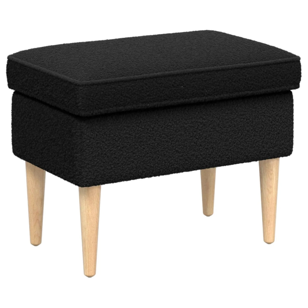 Poltrona con Ottomano 2 pz Nero Bouclé 3418841