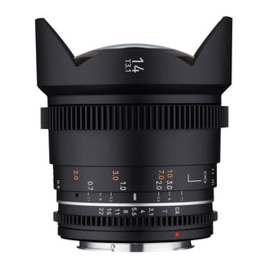 Obiettivo ultragrandangolare MF 14 mm T3,1 VDSLR MK2 – luminoso T3,1 compatibile con attacco Canon EF, lunghezza focale fissa 14 mm, Follow Focus, risoluzione full frame e APS-C 8K