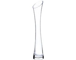 Vaso di vetro alto, sottile collo, collo stretto, vasi di vetro trasparenti, apertura miniatura, vasi con un piede per accessori decorativi, soggiorno, ufficio e punti di ritrovo, 25 cm