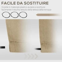 Telo di Ricambio per Tenda a Bracci in Poliestere Anti UV da 4x2.5m, Beige