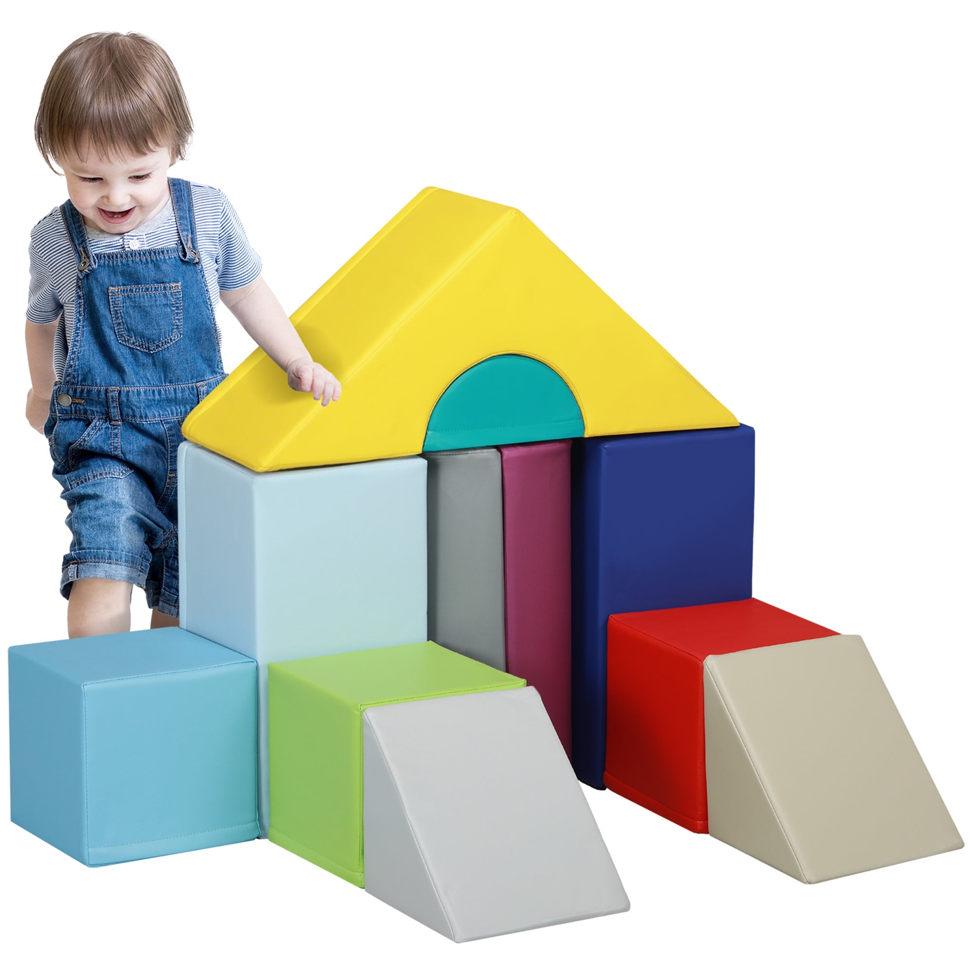 Set 11 Costruzioni Morbide per Bambini 1-3 Anni in PU e EPE Multicolore