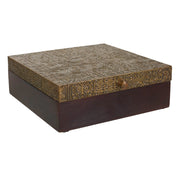 Portagioie in legno e metallo marrone 20x20x7,5h