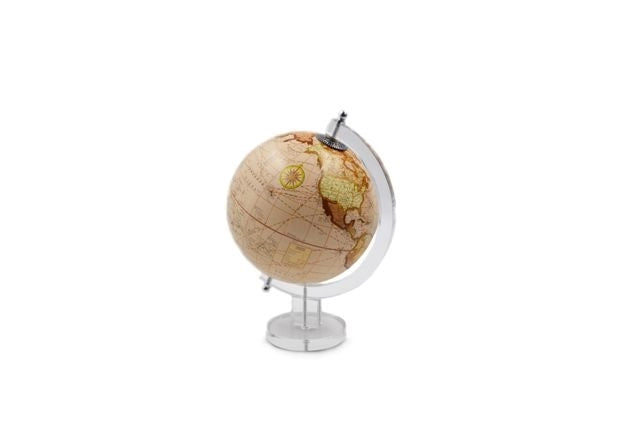 Mappamondo Decorativo da Tavolo Scrivania Marrone 14 x 18 cm