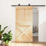 Porta scorrevole Naturale e Nero 100 x 210 cm 3445003