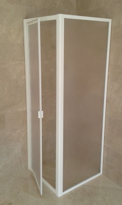 Box doccia acrilico - 2 lati, fisso piu' battente - Misura: 85 x 75 x h185 