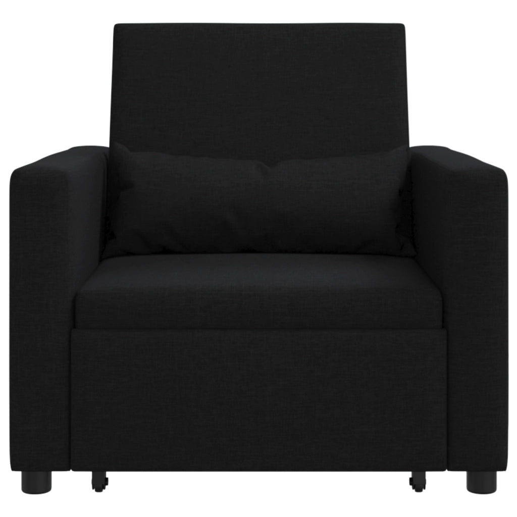 Divano letto singolo 3 in 1 Convertibile in tessuto nero