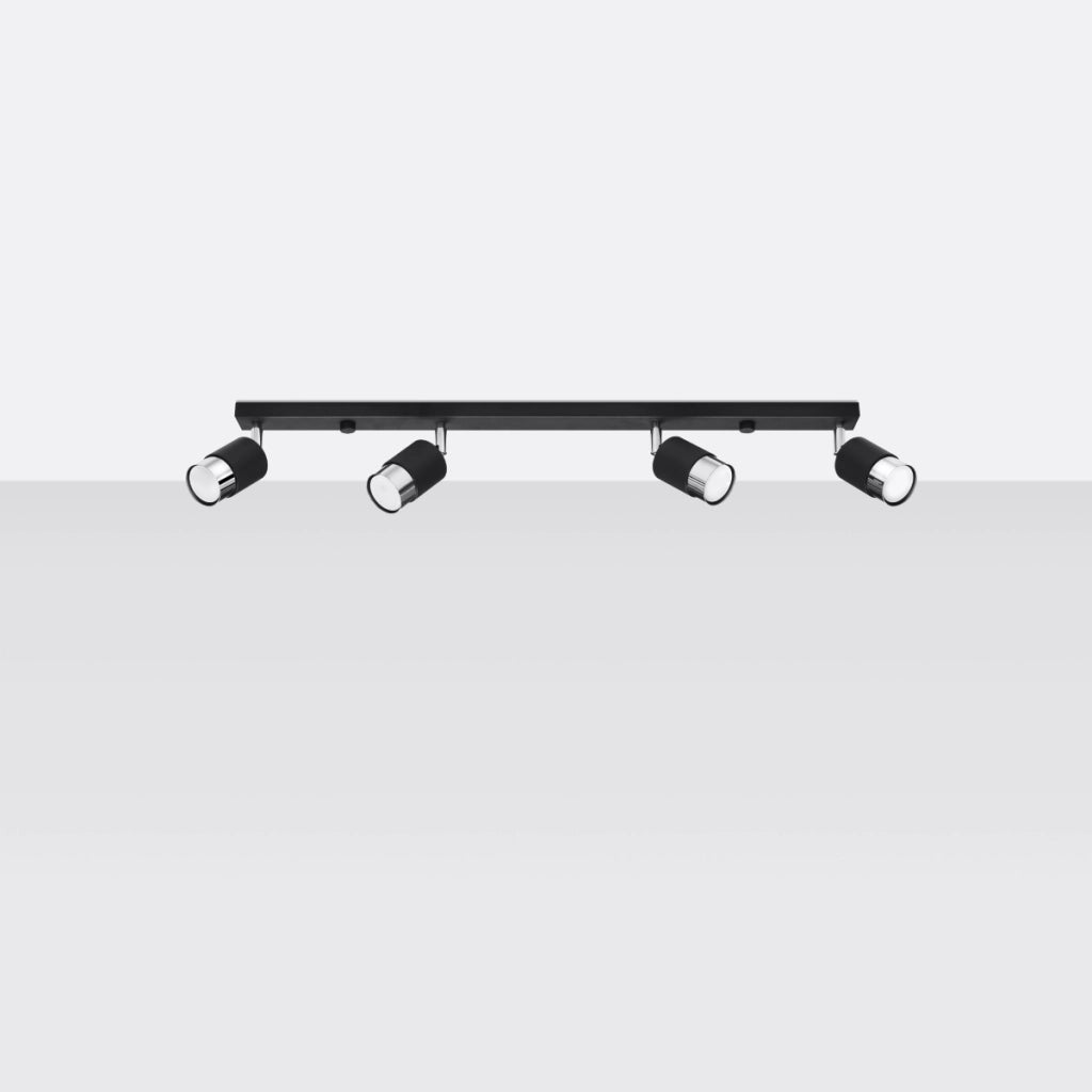 Lampada da soffitto NERO 4 nero/cromo